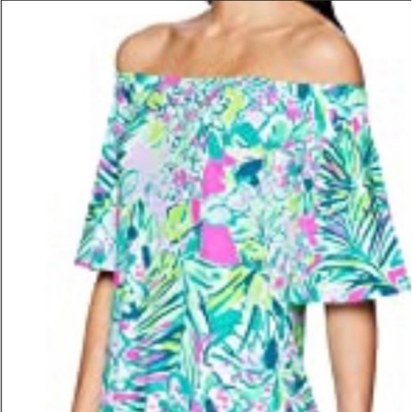 NWT Lilly Pulitzer Small Fawcett Off The Shoulder Dress in Early Bloomer - Picture 4 of 16